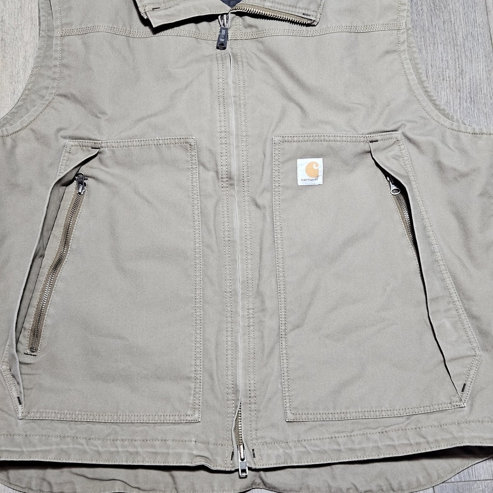 Carhartt Quick Duck Jefferson Mens 2xl Tall Vest Jacket Canyon Brown 101494-908 - Picture 2 of 12